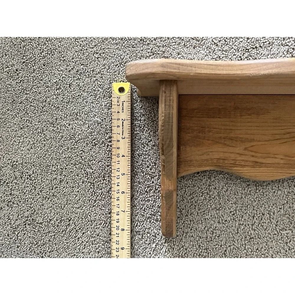 Vintage Wood Wall Shelf Heart Cutout Scalloped Country Farmhouse Decor Pine 22in
